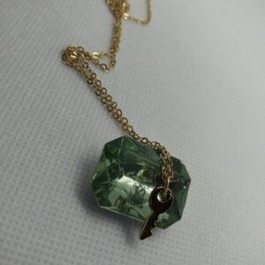 Gold key necklace with chain